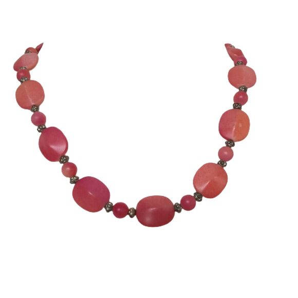 Coral Orange Tones Ombre Beaded Necklace VTG 9" Fall Autumn Halloween Jewelry - Picture 11 of 16